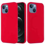 For iPhone 13 mini Shockproof Silicone Magnetic Magsafe Case (Red)