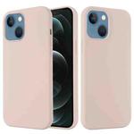 For iPhone 13 mini Shockproof Silicone Magnetic Magsafe Case (Sand Pink)