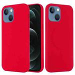 For iPhone 13 Shockproof Silicone Magnetic Magsafe Case(Red)