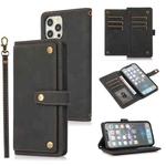 For iPhone 12 mini PU + TPU Horizontal Flip Leather Case with Holder & Card Slot & Wallet & Lanyard (Black)