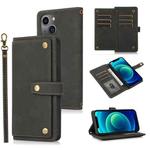 For iPhone 13 Pro Max PU + TPU Horizontal Flip Leather Case with Holder & Card Slot & Wallet & Lanyard (Black)