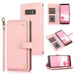 For Samsung Galaxy Note8 PU + TPU Horizontal Flip Leather Case with Holder & Card Slot & Wallet & Lanyard(Pink)