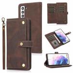 For Samsung Galaxy S21+ 5G PU + TPU Horizontal Flip Leather Case with Holder & Card Slot & Wallet & Lanyard(Brown)
