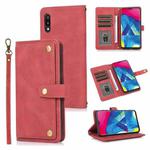 For Samsung Galaxy A10 / M10 PU + TPU Horizontal Flip Leather Case with Holder & Card Slot & Wallet & Lanyard(Wine Red)