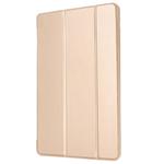 For iPad 10.2 2021 / 2020 / 2019 GEBEI Shockproof Horizontal Flip Leather Case with Three-folding Holder(Gold)