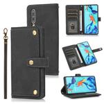 For Huawei P30 PU + TPU Horizontal Flip Leather Case with Holder & Card Slot & Wallet & Lanyard(Black)