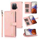 For Xiaomi Mi 11 Pro PU + TPU Horizontal Flip Leather Case with Holder & Card Slot & Wallet & Lanyard(Pink)