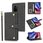 For Xiaomi Redmi K40 PU + TPU Horizontal Flip Leather Case with Holder & Card Slot & Wallet & Lanyard(Black)