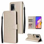 For OPPO A94 4G Multifunctional Horizontal Flip Leather Case, with Three Card Slot & Holder & Photo Frame & Lanyard(Tyrant Gold)