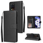 For OPPO Realme 8 / 8 Pro 4G Multifunctional Horizontal Flip Leather Case, with Three Card Slot & Holder & Photo Frame & Lanyard(Black)