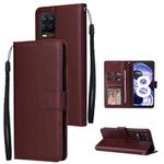 For OPPO Realme 8 / 8 Pro 4G Multifunctional Horizontal Flip Leather Case, with Three Card Slot & Holder & Photo Frame & Lanyard(Red Wine)