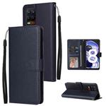 For OPPO Realme 8 / 8 Pro 4G Multifunctional Horizontal Flip Leather Case, with Three Card Slot & Holder & Photo Frame & Lanyard(Navy)