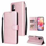 For Xiaomi Redmi Note 10 5G Multifunctional Horizontal Flip Leather Case, with Three Card Slot & Holder & Photo Frame & Lanyard(Rose Gold)