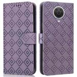 For Nokia 6.3 / G10 / G20 Embossed Big Small Concentric Squares Pattern Horizontal Flip Leather Case with Card Slot & Holder & Wallet(Purple)