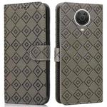 For Nokia 6.3 / G10 / G20 Embossed Big Small Concentric Squares Pattern Horizontal Flip Leather Case with Card Slot & Holder & Wallet(Grey)