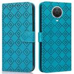 For Nokia 6.3 / G10 / G20 Embossed Big Small Concentric Squares Pattern Horizontal Flip Leather Case with Card Slot & Holder & Wallet(Blue)