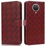 For Nokia 6.3 / G10 / G20 Embossed Big Small Concentric Squares Pattern Horizontal Flip Leather Case with Card Slot & Holder & Wallet(Brown)