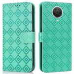 For Nokia 6.3 / G10 / G20 Embossed Big Small Concentric Squares Pattern Horizontal Flip Leather Case with Card Slot & Holder & Wallet(Green)