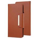For iPhone 12 mini Ultra-thin Separable Magnetic Horizontal Flip Leather Case with Card Slot & Wallet (Brown)