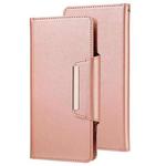 For iPhone 12 Pro Max Ultra-thin Separable Magnetic Horizontal Flip Leather Case with Card Slot & Wallet(Pink)