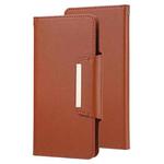 For iPhone 12 Pro Max Ultra-thin Separable Magnetic Horizontal Flip Leather Case with Card Slot & Wallet(Brown)