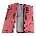 For vivo X70 Pro Punk Armor 2 in 1 PC + TPU Shockproof Case with Invisible Holder(Light Red)
