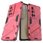 For vivo X70 Pro+ Punk Armor 2 in 1 PC + TPU Shockproof Case with Invisible Holder(Light Red)