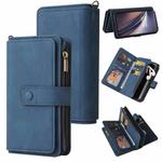 For OnePlus Nord CE 5G Skin Feel PU + TPU Horizontal Flip Leather Case With Holder & 15 Cards Slot & Wallet & Zipper Pocket & Lanyard(Blue)