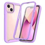 For iPhone 13 mini Starry Sky Solid Color Series Shockproof PC + TPU Case with PET Film (Light Purple)