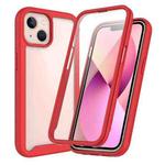 For iPhone 13 Starry Sky Solid Color Series Shockproof PC + TPU Case with PET Film(Red)