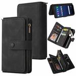 For LG G9 / Velvet Skin Feel PU + TPU Horizontal Flip Leather Case With Holder & 15 Cards Slot & Wallet & Zipper Pocket & Lanyard(Black)