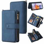 For LG Stylo 6 Skin Feel PU + TPU Horizontal Flip Leather Case With Holder & 15 Cards Slot & Wallet & Zipper Pocket & Lanyard(Blue)