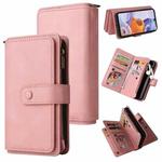 For LG Stylo 6 Skin Feel PU + TPU Horizontal Flip Leather Case With Holder & 15 Cards Slot & Wallet & Zipper Pocket & Lanyard(Pink)