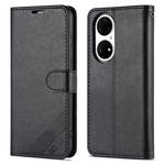 For Huawei P50 AZNS Sheepskin Texture Horizontal Flip Leather Case with Holder & Card Slots & Wallet(Black)