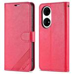 For Huawei P50 AZNS Sheepskin Texture Horizontal Flip Leather Case with Holder & Card Slots & Wallet(Red)