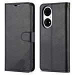 For Huawei P50 Pro AZNS Sheepskin Texture Horizontal Flip Leather Case with Holder & Card Slots & Wallet(Black)