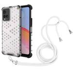 For vivo Y21 Shockproof Honeycomb PC + TPU Case with Neck Lanyard(White)