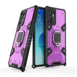 For OPPO Reno6 4G Overseas Version Space PC + TPU Ring Holder Protective Case(Purple)