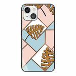 For iPhone 13 Abstract Marble Pattern Glass Protective Case(GK-A4)