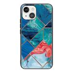 For iPhone 13 Abstract Marble Pattern Glass Protective Case(HC-A1)