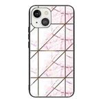 For iPhone 13 Abstract Marble Pattern Glass Protective Case(HC-A4)