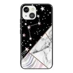 For iPhone 13 Abstract Marble Pattern Glass Protective Case(HC-A8)