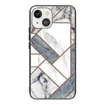For iPhone 13 Abstract Marble Pattern Glass Protective Case(HC-A10)