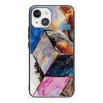 For iPhone 13 Abstract Marble Pattern Glass Protective Case(HC-A12)