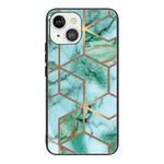 For iPhone 13 Abstract Marble Pattern Glass Protective Case(HC-A15)