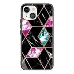 For iPhone 13 Abstract Marble Pattern Glass Protective Case(HC-A16)