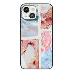 For iPhone 13 Abstract Marble Pattern Glass Protective Case(HC-A21)