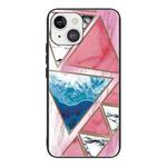 For iPhone 13 mini Abstract Marble Pattern Glass Protective Case (GK-A7)