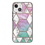 For iPhone 13 mini Abstract Marble Pattern Glass Protective Case (GK-A16)