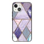 For iPhone 13 mini Abstract Marble Pattern Glass Protective Case (GK-A17)